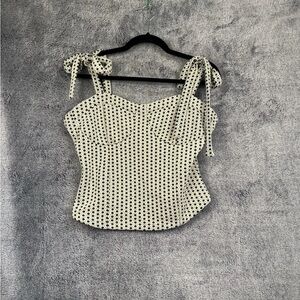 Tie-Shoulder Floral free people Bustier Top - Cream/Black size Large